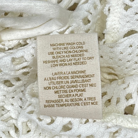 FREE PEOPLE Beach light crochet beige coverup jumpsuit, size M - Picture 12 of 16